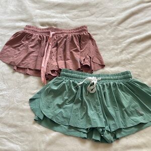 Stylish Women's Athletic Shorts in Pink and Green